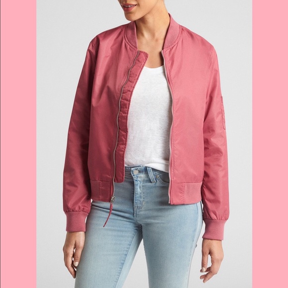 Gap Classic Pink Nylon Bomber Jacket - Picture 4 of 5
